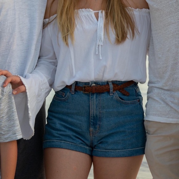 Bershka Roll-up High Rise Denim Shorts - Picture 8 of 9